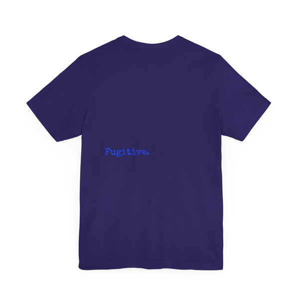 Neon Blue Skull Graphic Tee - Fugitive Statement T-shirt for Bold Style