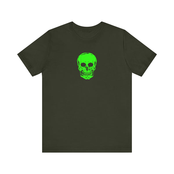 Lime Green Neon Skull Graphic Tee - Fugitive Statement Unisex Jersey Shirt