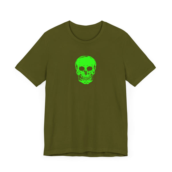 Lime Green Neon Skull Graphic Tee - Fugitive Statement Unisex Jersey Shirt