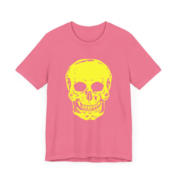 Neon Yellow Fugitive Skull Graphic Tee - Unisex Jersey Short Sleeve