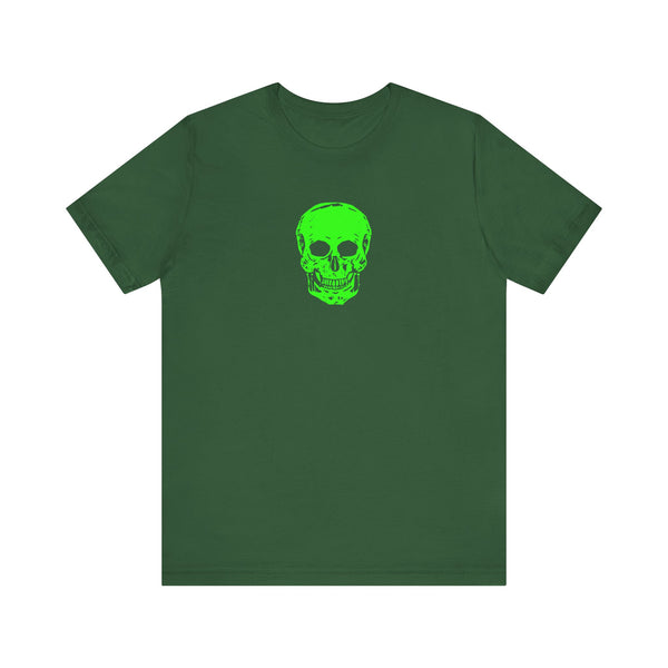Lime Green Neon Skull Graphic Tee - Fugitive Statement Unisex Jersey Shirt