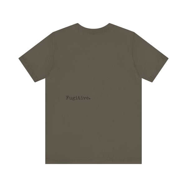 Dark Navy Blue Tiger Graphic Tee - Unisex Short Sleeve Shirt with 'Fugitive' Design