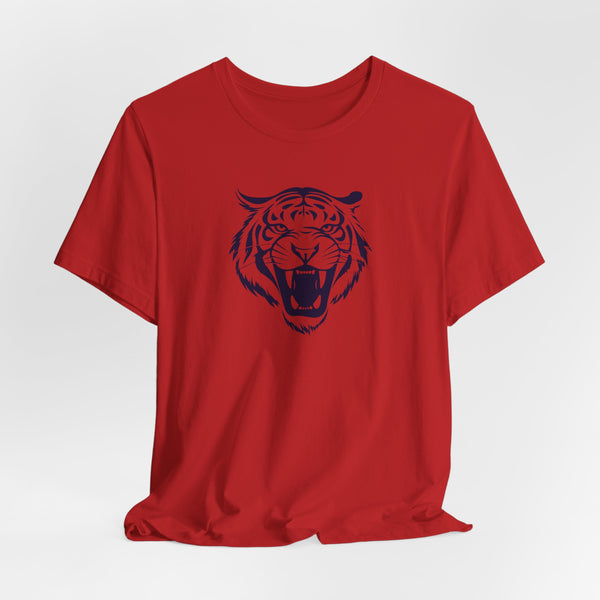Dark Navy Blue Fugitive Tiger Graphic Tee - Unisex Jersey Short Sleeve Shirt