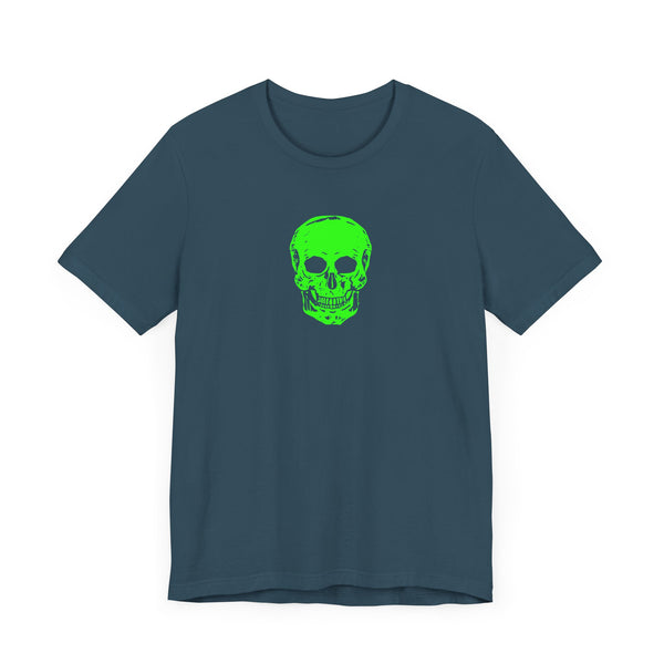 Lime Green Neon Skull Graphic Tee - Fugitive Statement Unisex Jersey Shirt