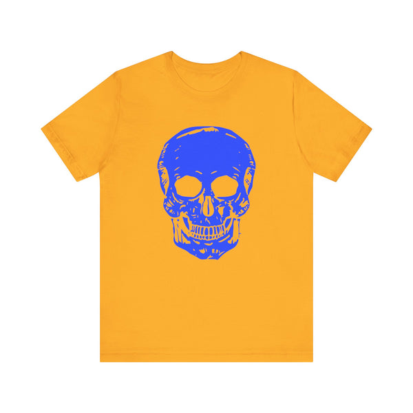 Stylish Unisex Neon Blue Skull Tee - "Fugitive" Graphic T-Shirt