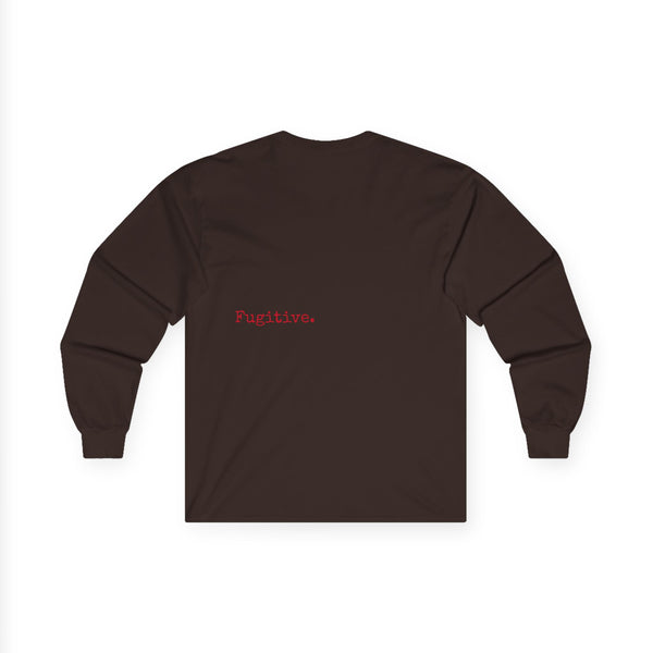 Unisex Long Sleeve Tee - BURGUNDY Skull  and Crossbones Long Sleeved Tee Shirt