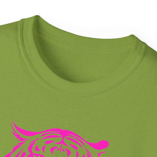 Neon Pink Live Free Tiger Graphic Tee - Unisex Ultra Cotton T-Shirt
