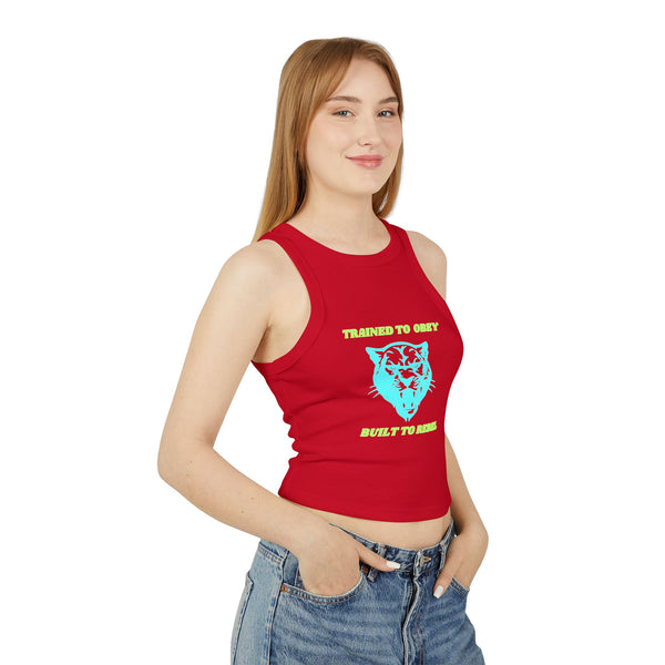 Rebel Tiger Women's Racer Tank Top - Trendy Micro Rib Style