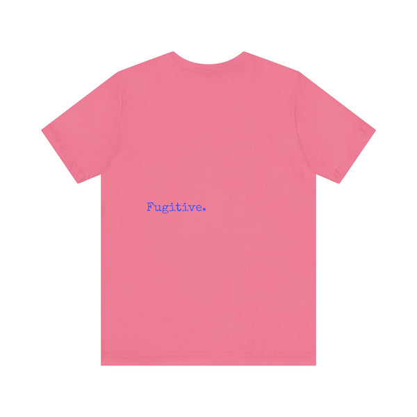 Neon Blue Skull Graphic Tee - Fugitive Statement T-shirt for Bold Style
