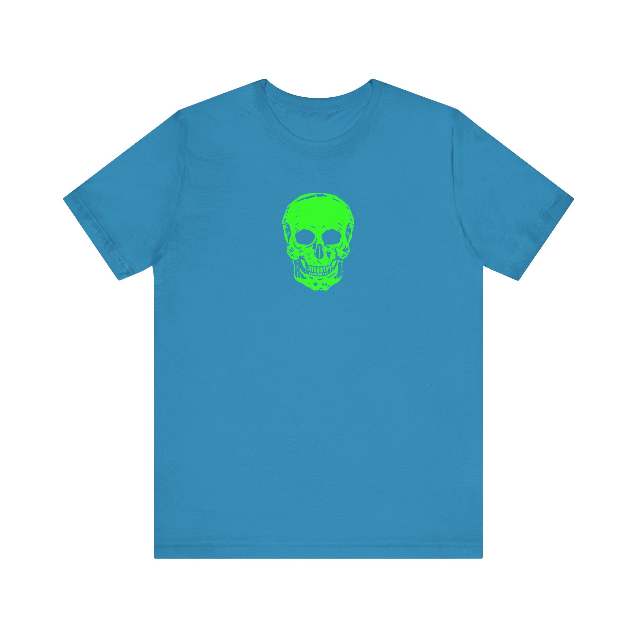 Lime Green Neon Skull Graphic Tee - Fugitive Statement Unisex Jersey Shirt