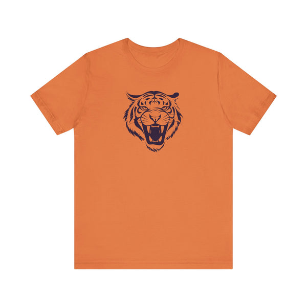 Dark Navy Blue Tiger Graphic Tee - Unisex Short Sleeve Shirt with 'Fugitive' Design