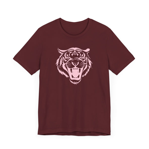 Pastel Pink Fugitive Tiger Unisex Tee - Bold Graphic T-Shirt for Statement Style