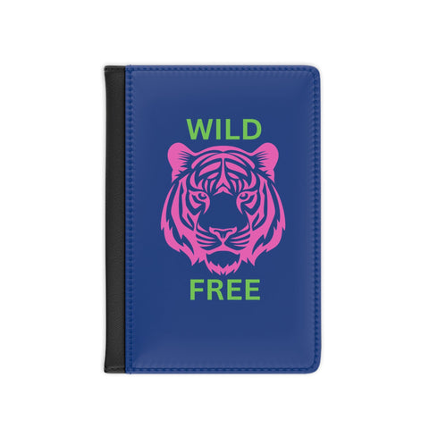Wild & Free Passport Cover with vibrant tiger design and RFID protection.
