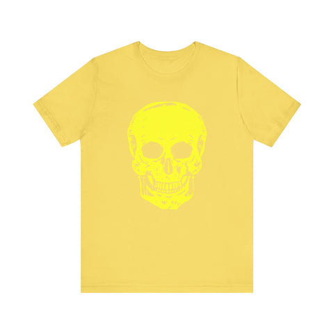 Neon Yellow Skull Graphic Unisex Tee - 'Fugitive.' Statement T-Shirt