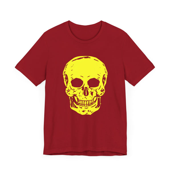 Neon Yellow Skull Graphic Unisex Short Sleeve Tee - Fugitive Design