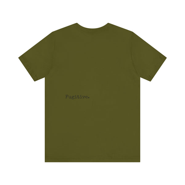 Dark Navy Blue Tiger Graphic Tee - Unisex Short Sleeve Shirt with 'Fugitive' Design
