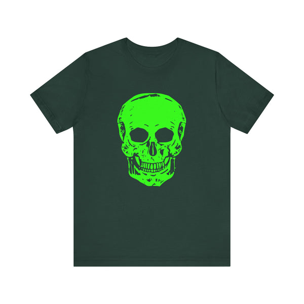 Unisex Neon Green Skull Graphic Tee - "Fugitive"