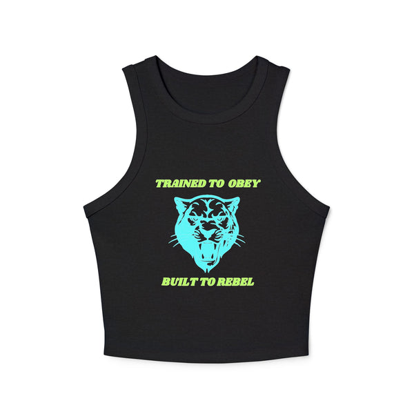 Rebel Tiger Women's Racer Tank Top - Trendy Micro Rib Style