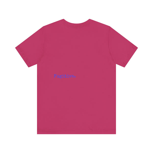 Neon Blue Skull Graphic Tee - Fugitive Statement T-shirt for Bold Style