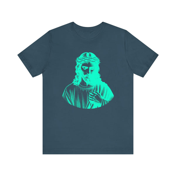 Neon Turquoise Jesus Graphic T-Shirt - Unisex Jersey Neon Turquoise Tee