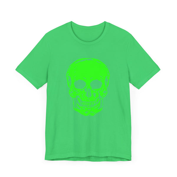 Unisex Neon Green Skull Graphic Tee - "Fugitive"