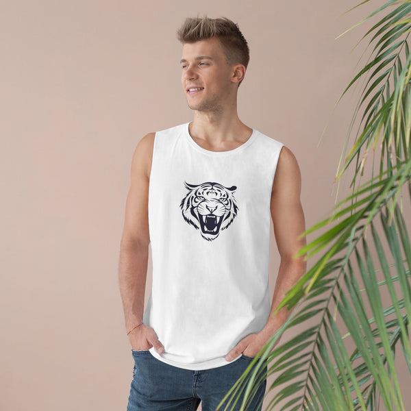 Navy Blue Fugitive Tiger Graphic Tank Top - Unisex Barnard Style