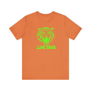 Live Free Neon Green Tiger Graphic Tee - Unisex Jersey Short Sleeve T-Shirt