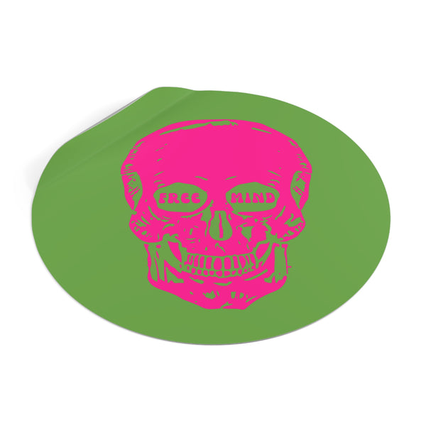 Bold "Free Mind" Round Vinyl Stickers - Funky Decor for Creative Souls