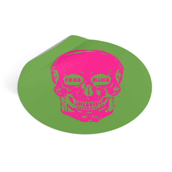 Bold "Free Mind" Round Vinyl Stickers - Funky Decor for Creative Souls