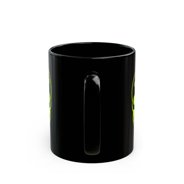 NEON GREEN LIVE FREE SKULL Black Coffee Mug - Perfect Gift for Coffee Lovers | 11oz & 15oz Options