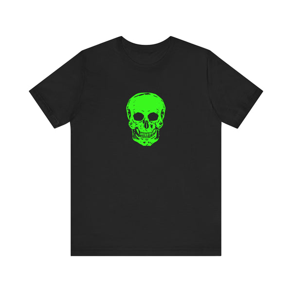 Chic Neon Lime Green Skull Graphic Tee - 'Fugitive.' Unisex Jersey T-Shirt