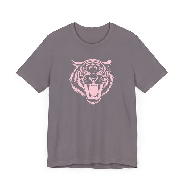 Pastel Pink Fugitive Tiger Unisex Tee - Bold Graphic T-Shirt for Statement Style