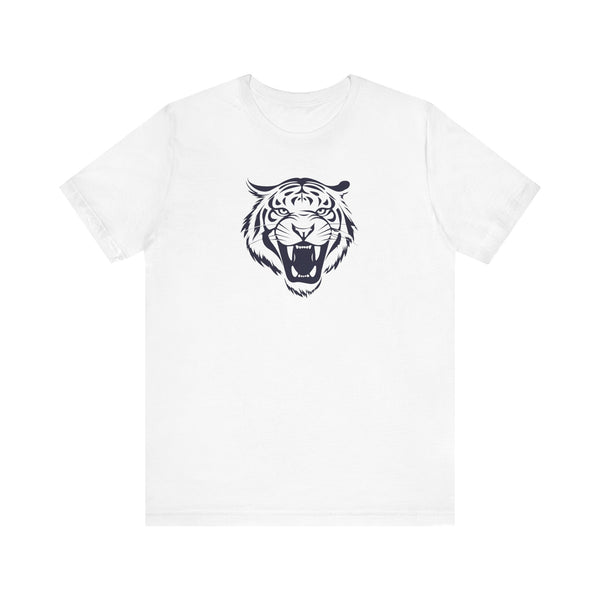 Dark Navy Blue Tiger Graphic Tee - Unisex Short Sleeve Shirt with 'Fugitive' Design
