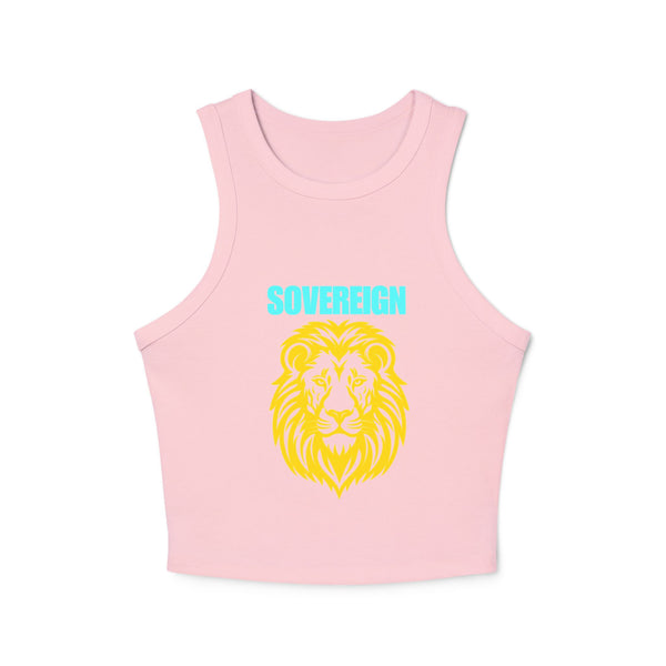 Sovereign Lion Graphic Racer Tank Top for Women