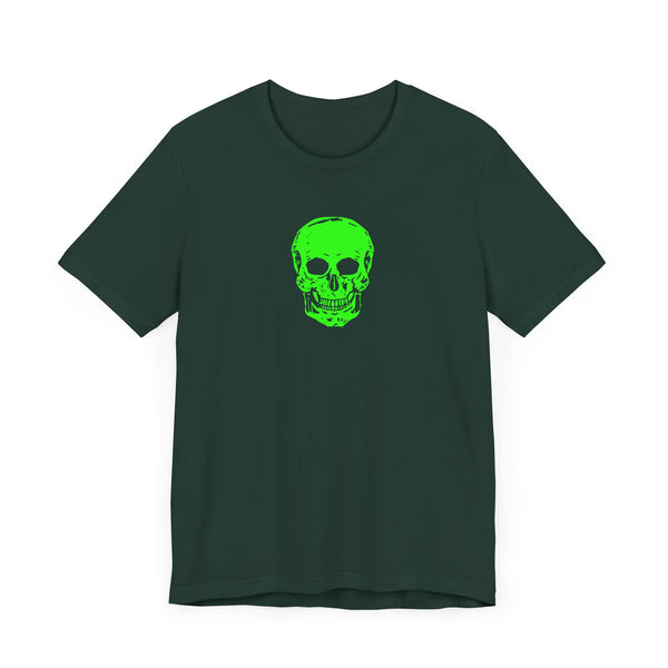 Lime Green Neon Skull Graphic Tee - Fugitive Statement Unisex Jersey Shirt
