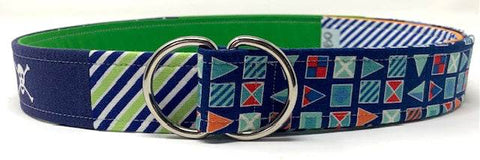Nautical Patchwork D-Ring Belt by oliver green