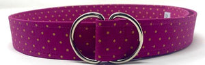 Raspberry and Orange micro dot belt by oliver green
