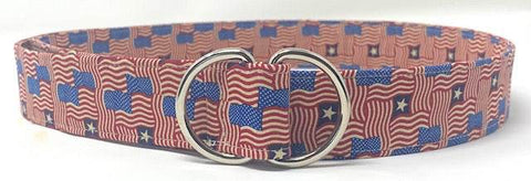 Red White Blue Vintage style d-ring belt by oliver green