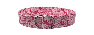 Hot Pink Floral Wide D-Ring Belt with vibrant pink and white floral print.