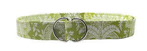 lime and light green mod paisley d-ring belt by oliver green
