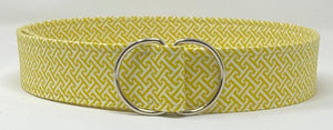 Greek Key yellow white d-ring belt by oliver green
