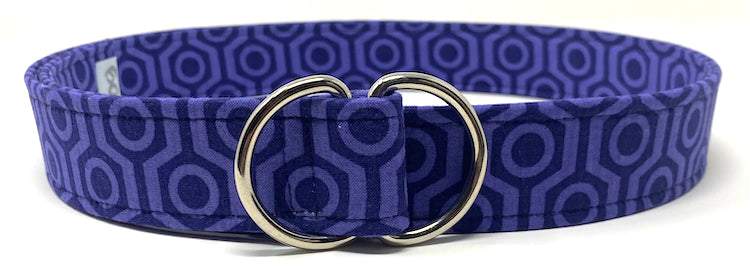 Purple and navy blue geometric belt by oliver green