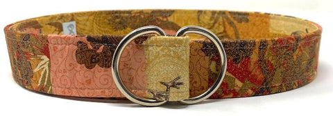 earthy gold pink and beige d ring belt by oliver green