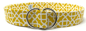 Yellow geometric d-ring belt by oliver green