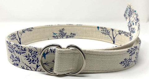 beige d ring belt by oliver green with birds and trees