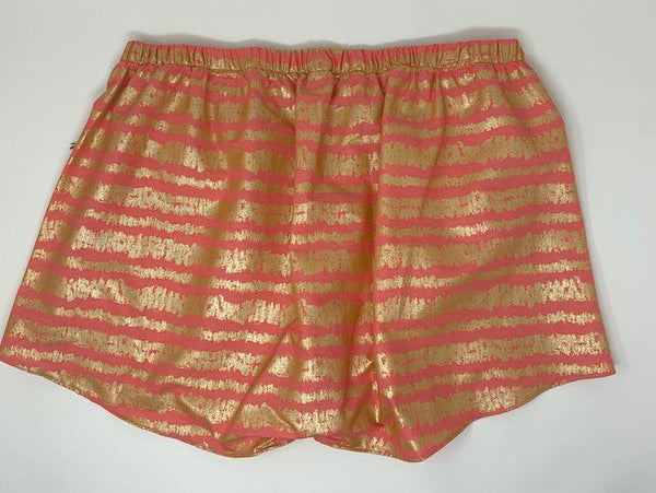 Coral and Gold shorts for women! These lightweight shorts are great for hot beach days, boat days, summer days, and nights. Versatile prints make our boxers multi-usBoxersOliver Green