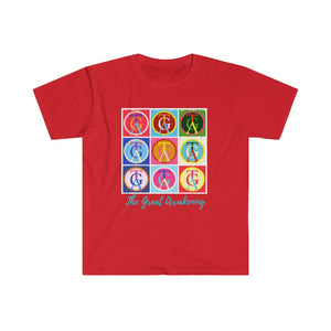 Red Andy Warhol Great awakening style tee shirt