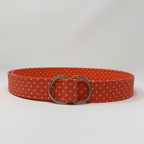 Orange Micro Dot D ring belt by oliver green