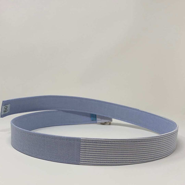 Blue oxford cloth patch d-ring belt by oliver green