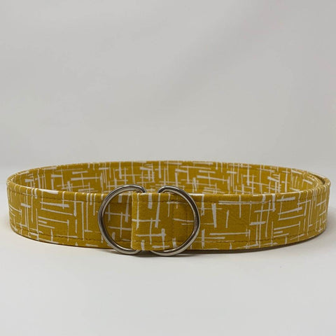 Retro Gold white etched d-ring belt by oliver green
